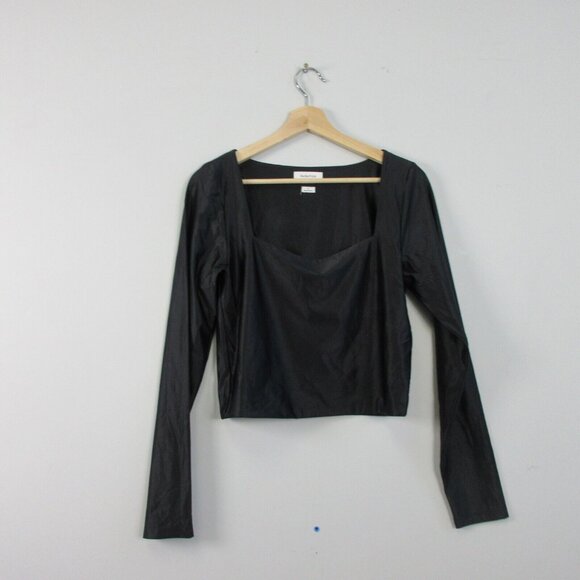 Babaton Black Long Sleeve Crop Top - Picture 1 of 10